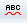 ABC punaisella aaltoviivalla alleviivattuna